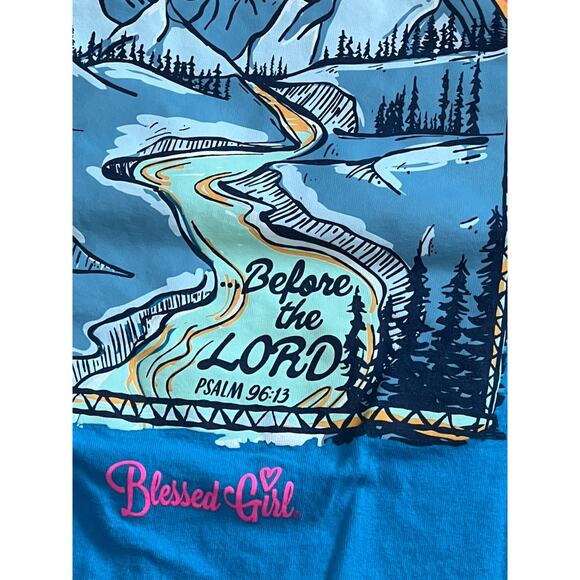 BLESSED GIRL Women's M Fall & Winter Blue Long Sleeve T-Shirt Lot of 2 PSALMS - Picture 9 of 9